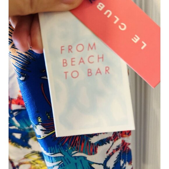 Le Club Men’s Ibiza Mid Length Swim Trunks Board Shorts Blue Size XXL Tropical - Picture 8 of 10